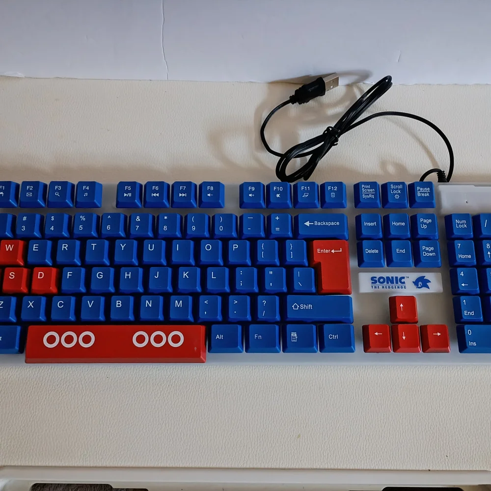 Blue and Red Gaming Keyboard with LED Lighting
